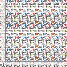Animal Fabric I Love Dogs Word Allover White Timeless Treasures YARD