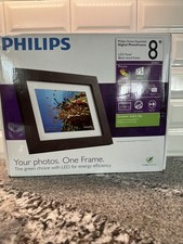 Philips 8  LED Panel Digital Photo Frame, Black Wood Frame