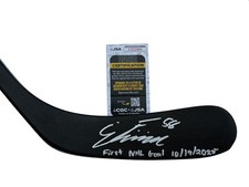 Emmitt Finnie Signed Inscribed 1st Goal Detroit Red Wings Hockey Stick JSA COA