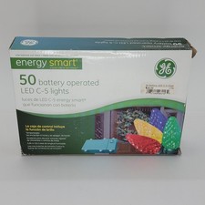 GE 50 LED C-5 energy smart multicolor indoor christmas lights battery operated