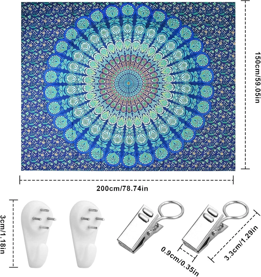 Hippie mandala bohemian moon and sun wall tapestry - Image 2 of 4