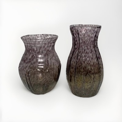 2 ct NEW Bloomingville Glass Mini Bud Vase 4  - 5  Dark Purple Speckled Nordic