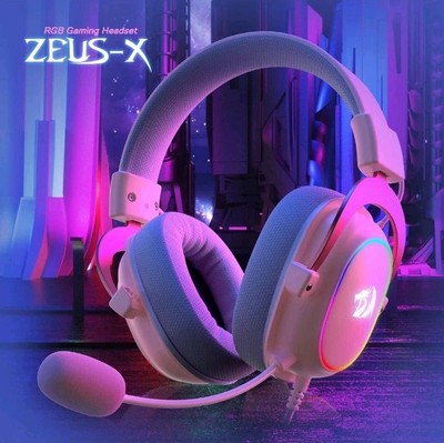 Redragon H510 Zeus-X RGB Kabelgebundenes Gaming-Headset rosa LED Beleuchtung 