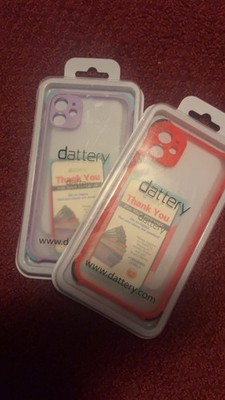 DATTERY 2 Cases for iPhone 11 red and Purple