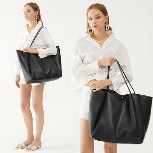 Bolso de mano de cuero PU de gran tamaño para mujer Bolso de fin de semana Bolso de mano Bolso de viaje - Imagen 5 de 21