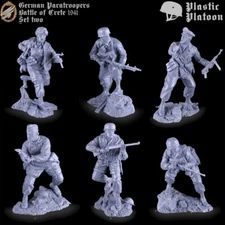 PLASTIC PLATOON German paratroopers Battle of Crete set#2 WW2 1:32 MEGA RARE