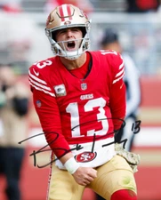Brock Purdy Auto 8x10 Signed San Francisco Reprint Photo Red Jersey Pumped Up