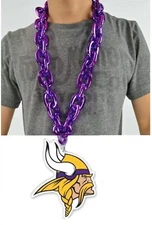 Minnesota Vikings Big Fan Chain Logo PURPLE Necklace 3D Evo Foam Fast Ship