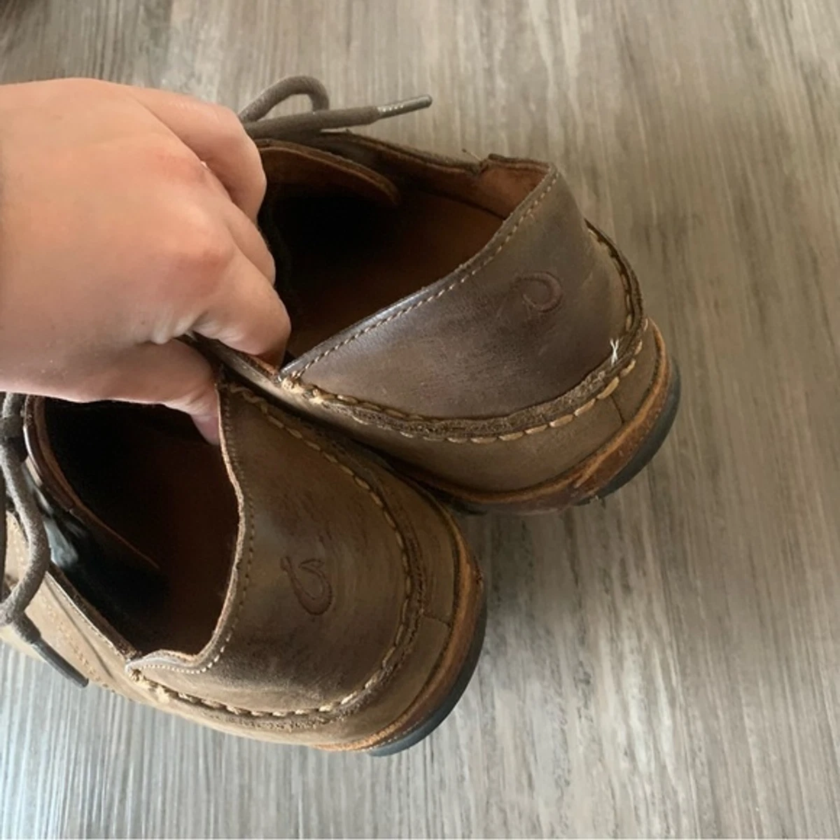 olukai lace up shoes