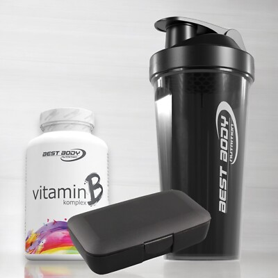 Best Body Nutrition Vitamin B Komplex + Pillenbox u. Shaker Schwarz 256,27 /kg