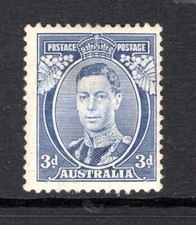 (055)     Australia 1937-49 KGVI 3d. Blue (Die Ia) SG168b M/Mint