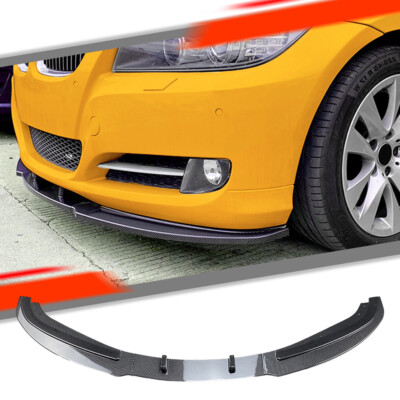 Front Lip Splitter Carbon Look Spoiler Fit BMW E90 LCI Standard Bumper 2009-2012