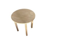 Tavolo rotondo in legno massello di rovere 4 gambe legno massello ⌀ 54 cm H 56 cm incollato e avvitato