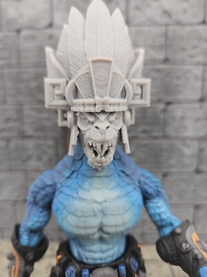 Custom 3d Printed Aztec Reptile 1.0 Headsculpt For Mythic Legions 1/12 figure 