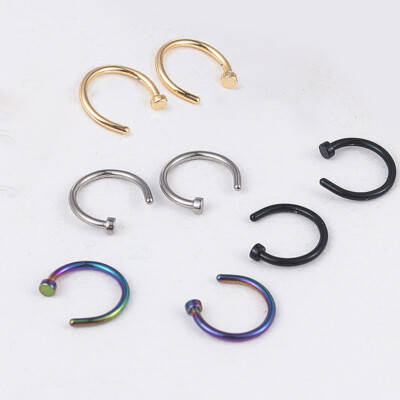 10PCS Surgical Steel Unisex 20G Fake Nose Ring Lip Ear Rings Body Piercing  Stud