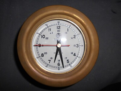 Schiffsuhr Burlington Clock Works U.S.A. 11,5cm Tiefe 5 cm Messing