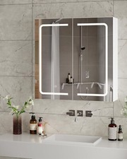 Mirror cabinet mirror cabinet bathroom with lighting 2 doors bathroom mirror