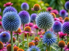 big blue globe thistle 50 seeds, Echinops ritro, EZ to grow, home grown in USA.