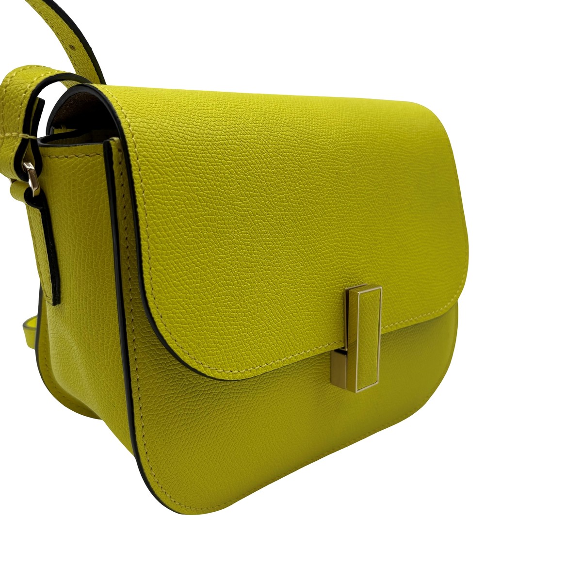 Auth Valextra Iside Cross Body Shoulder Bag N414294 Yellow