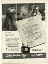 1940 Cine Kodak Eight 8mm Movie Camera family movies Vintage Print Ad 2