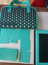 Fashion Plates Deluxe Design Set Kahootz Mix Match Teal Travel Case Vtg