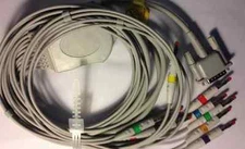 Philips Shielded EKG ECG Cable 10 Leads 15Pin Compatible M1770A M1771A