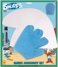 Smurfs Hat Gloves Makeup Nose Kit Fancy Dress Halloween Child Costume Accessory