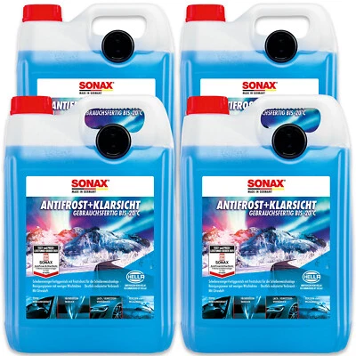 4x SONAX AntiFrost + KlarSicht -20 °C Citrus Frostschutz Scheibenreiniger 5L