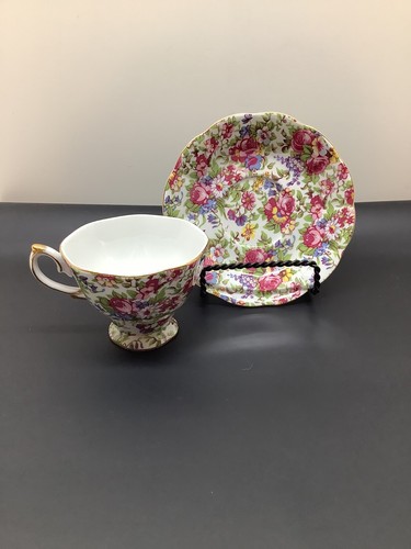 Royal Cotswolds by Godinger vintage chintz cup & saucer w/original sticker EUC - Picture 5 of 10