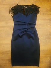 WOMENS LIPSY LONDON DRESS BODY-CON UK12 NAVY BLUE