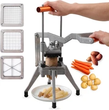 Commercial Grade French Fry Cutter Stainless Steel Vegetable and Potato Slicer