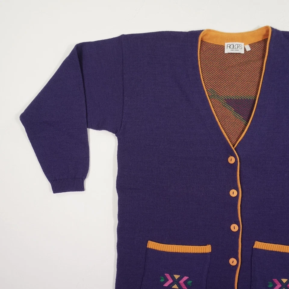 ROLOFS LINEA DONNA Damen Strickjacke Gr. XL lila Langarm Feinstrick V-Ausschnitt - Bild 2 von 4