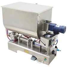 110V 50-500ml Paste Filling Machine with Transverse Heating Mixing Hopper 80L