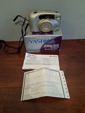 YASHICA Elite 105 Zoom 35mm Film Camera Quartz Data Back For Parts Broken Lid