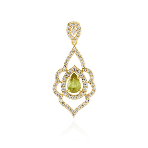 Cavill SilberanhäNger Tropfen 0,58Ct Zirkon 925 Sterlingsilber Gold Damen-image