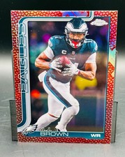 2025 Topps Chrome Football #243 AJ Brown Leather Border Silver Refractor