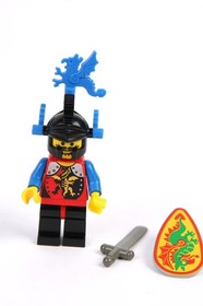 LEGO Minifigure Castle Dragon Knight Master Shield Sword Blue Plumes cas236 6105