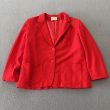 Vintage Pendleton Women  s Size 12P 100 Virgin Wool Red Blazer Career Classic