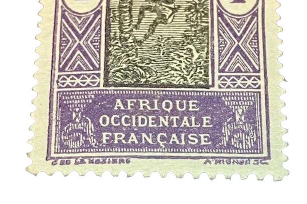 1913-1939 Dahomey 1 Franc Stamp Afrique Occidentale Francaise Mint Hinged - Image 4 of 4