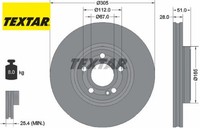 2X Bremsscheibe Textar 92323405 2 Bremsscheiben Vorderachse Vorne