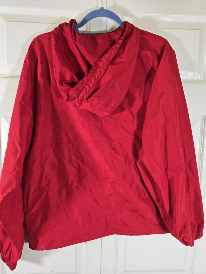 Maryland Terrapins Mens Hoodie drawstring windbreaker 1/2 zip jacket red - Image 3 of 4