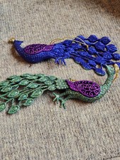 2 Kurt S Adler Glitter Peacock Ornaments Birds, 7.5" Holiday Christmas Set Lot