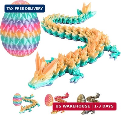 3D Printed Dragon Egg with Dragon Inside,12 Inch 3D Printed Dragon Egg Fidget To