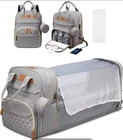 3-in-1 Diaper Bag Backpack Foldable Baby Bed Waterproof USB Changing Station...