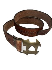 Brass D Duncan Laurie Vtg Brutalist Hippy Studio Art 70s Vintage Belt  Buckle