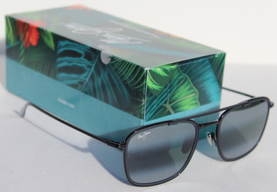 MAUI JIM Following Seas POLARIZED Sunglasses 555-02 Black/Neutral Grey NEW Japan