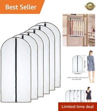 6-Pack of Water-Resistant Garment Bags - Perfect for Travel Closet Storage