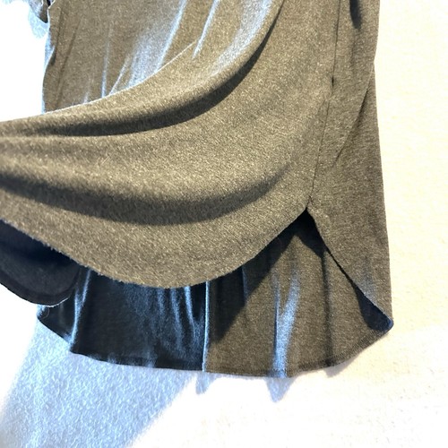 THEORY P Petite Gray Curved Hem Oversized Comfy Soft Top Shirt - Bild 6 von 11