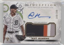 2022 Topps Inception 188/249 Matt Manning #IAP-MM Patch Auto md3