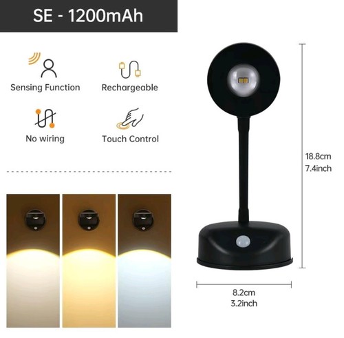 Lampada LED da Parete con Sensore di Movimento Ricaricabile – Luce Notturna - Foto 4 di 10